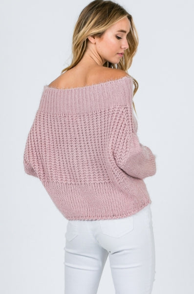 Taupe Off the Shoulder Sweater