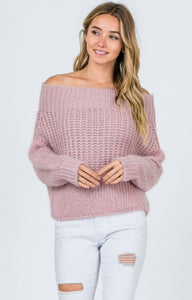 Taupe Off the Shoulder Sweater