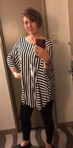 Striped Black and White Oversized Top