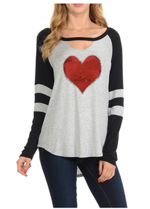 Sequin Heart Valentines Shirt