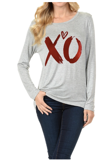 Long Sleeve XO Valentines Shirt
