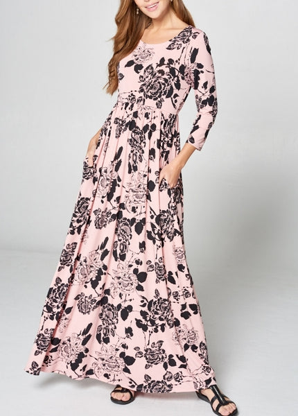 Floral Maxi in Blush