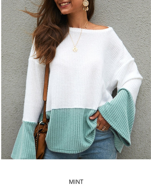 Flare Sleeve Color Block