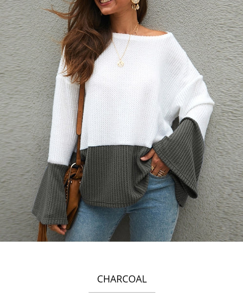 Flare Sleeve Color Block