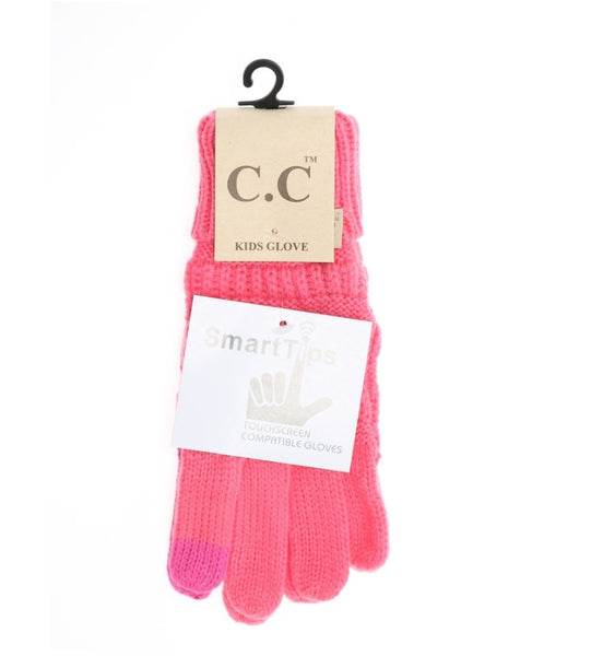 KIDS Solid Cable Knit CC Gloves