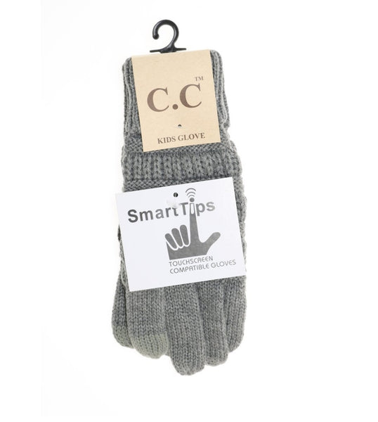 KIDS Solid Cable Knit CC Gloves