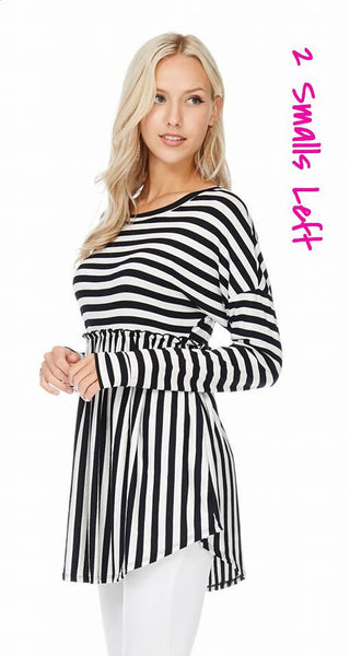 White and Black Stripe  Reg Shirt