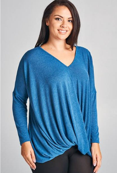 Solid Teal Hacci Tunic Top
