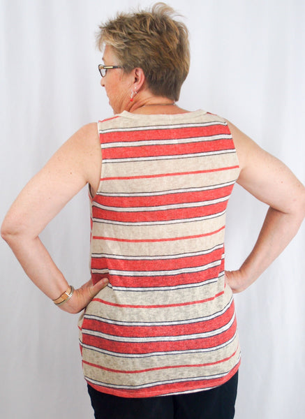 Striped Sleeveless Tunic Top