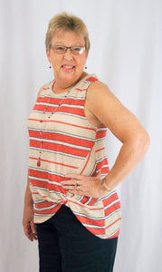 Striped Sleeveless Tunic Top